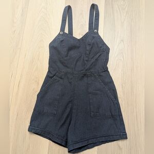 Habitual Dark Blue Pinstripe Short Overalls Women Jeans Shortalls 26